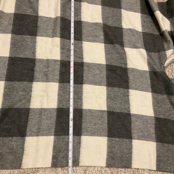 J.Crew plaid cape scarf. Color: Black, Grey, White. 80"H x 27.5"W. Wool/acrylic - Picture 5 of 8